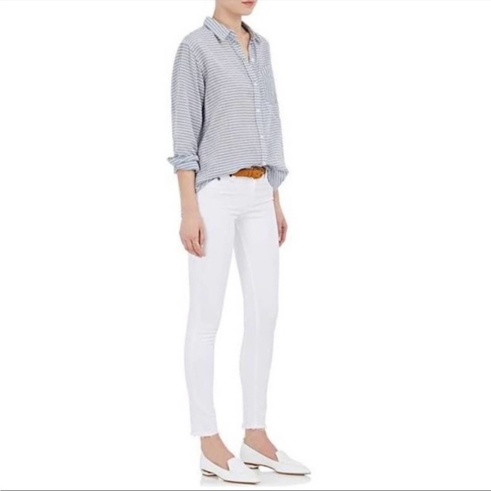 Rag & Bone white skinny jeans with fray